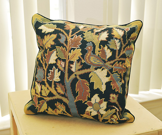 Needlepoint Pillows with Birds. 100% Wool. 18"x18"